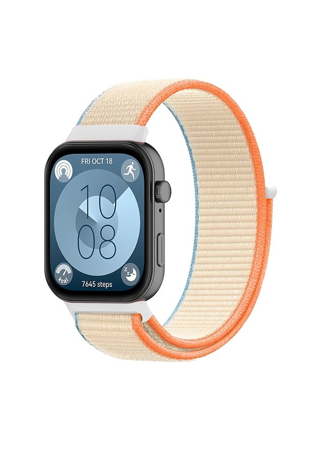 2 Packs Sport Loop Band Compatible with Huawei Watch Fit 3 Sport Replacement Wristbands Intended Adjustable Strap Nylon Weave Women Men Stretchy Braided Wristband Breathable - Image 3
